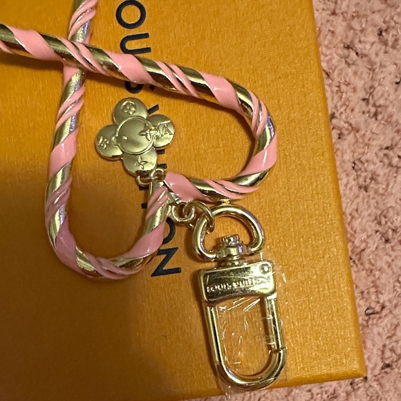 Luxury Pink and Gold Heart Candy Cane Keychain/Bagcharm - Picture 4 of 4